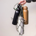 Thermofles van staal in effen kleur met ronde dop en draaglus 500 ml kleur zwart vijfde weergave