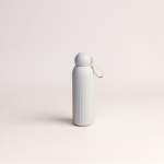 Thermofles van staal in effen kleur met ronde dop en draaglus 500 ml kleur beige vierde weergave