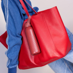 Thermofles van staal in effen kleur met ronde dop en draaglus 500 ml kleur donkerrood derde weergave