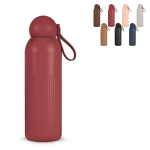 Thermofles van staal in effen kleur met ronde dop en draaglus 500 ml