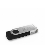 Custom made USB stick, draaibare metalen clip, gemaakt in Europa kleur zwart met afdrukgebied