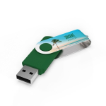 Custom made USB stick, draaibare metalen clip, gemaakt in Europa kleur groen