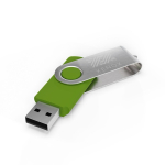 Custom made USB stick, draaibare metalen clip, gemaakt in Europa kleur limoen groen