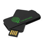 Custom made USB stick, draaibare metalen clip, gemaakt in Europa kleur zwart
