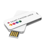 Custom made USB stick, draaibare metalen clip, gemaakt in Europa kleur wit