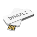 Custom made USB stick, draaibare metalen clip, gemaakt in Europa kleur wit