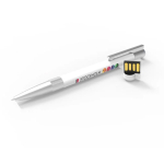 Custom made USB pen van rubber en metaal, gemaakt in Europa kleur wit