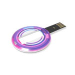 Custom made, ronde uitklapbare USB stick, gemaakt in Europa kleur wit