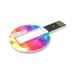 Custom made, ronde uitklapbare USB stick, gemaakt in Europa kleur wit