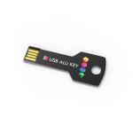 Custom made USB van metaal in sleutelvorm, gemaakt in Europa kleur zwart