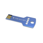 Custom made USB van metaal in sleutelvorm, gemaakt in Europa kleur blauw