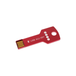 Custom made USB van metaal in sleutelvorm, gemaakt in Europa kleur rood