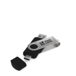 Custom made metale USB met Type C connector, gemaakt in Europa kleur zwart met afdrukgebied
