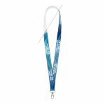 Voordelige polyester lanyard voor full colour bedrukking kleur wit weergave met bedrukking