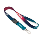 Full colour bedrukte lanyard met gesp kleur wit