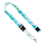 Full colour bedrukte lanyard met gesp kleur wit