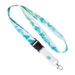 Full colour bedrukte lanyard met gesp kleur wit