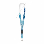 Full colour bedrukte lanyard met gesp kleur wit weergave met bedrukking