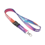 Custom made afneembare lanyard van RPET voor sublimatie kleur wit