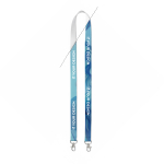 Full colour bedrukte lanyard van gerecycled PET met twee sluitingen kleur wit weergave met bedrukking