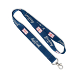 Voordelige bedrukte polyester lanyard van 15, 20 of 25 mm kleur ultramarijn blauw