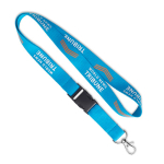 Gerecyclede keycords bedrukken met afneembare gesp RPET Plus kleur blauw