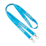 Zakelijk keycord met dubbele sluiting Duo kleur blauw