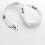 Duurzame lanyard van biologisch katoen voor evenementen kleur wit