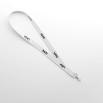 Duurzame lanyard van biologisch katoen voor evenementen kleur wit