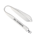 Op maat gemaakte bamboe sublimatie-keycord met karabijnhaak. kleur wit