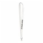 Op maat gemaakte bamboe sublimatie-keycord met karabijnhaak. kleur wit weergave met bedrukking