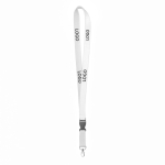 Custom made afneembare lanyard van maïszetmeel kleur wit