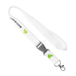 Custom made afneembare lanyard van maïszetmeel kleur wit