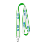 Lanyard met satijnlaag voor Double Sublim full colour bedrukking kleur appel groen weergave met bedrukking