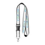 Full colour bedrukte lanyard met gesp kleur zwart weergave met bedrukking