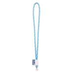 Cilindrische polyester lanyard full colour bedrukt 0,8 cm kleur wit