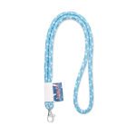 Cilindrische polyester lanyard full colour bedrukt 0,8 cm kleur wit