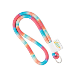 Cilindrische polyester lanyard full colour bedrukt 0,8 cm kleur wit