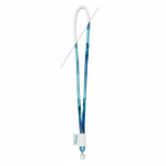Cilindrische polyester lanyard full colour bedrukt 0,8 cm kleur wit weergave met bedrukking