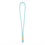 Custom made buisvormige polyester lanyard met bamboedetail zevende weergave