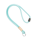Custom made buisvormige polyester lanyard met bamboedetail