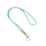 Custom made buisvormige polyester lanyard met bamboedetail