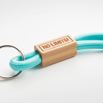 Custom made buisvormige polyester lanyard met bamboedetail vijfde weergave