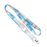 Custom made polyester lanyard met flessenopener in het midden kleur wit