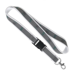 Custom made afneembare lanyard met grijze reflecterende coating kleur wit
