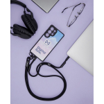 Custom made verstelbare lanyard voor de mobiel met Type C oplader kleur zwart