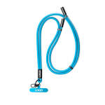 Custom made verstelbare lanyard voor de mobiel met Type C oplader kleur cyaan blauw