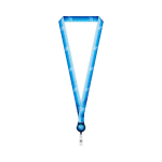 Custom made polyester lanyard met intrekbare badgehouder kleur marineblauw