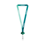 Custom made polyester lanyard met intrekbare badgehouder kleur groene fles