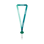 Custom made polyester lanyard met intrekbare badgehouder kleur groene fles